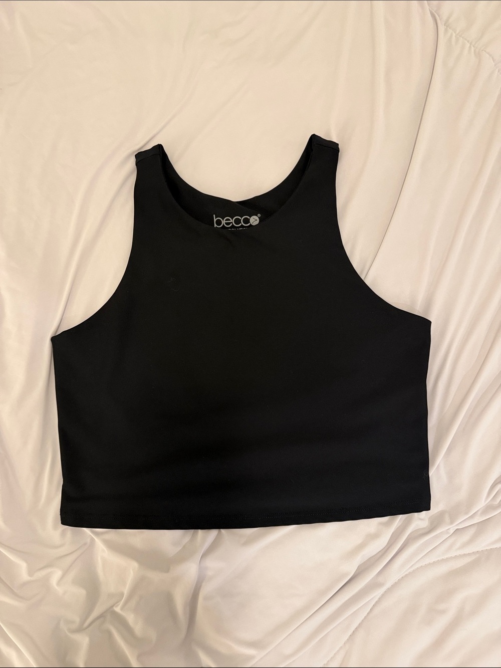 BECCA Black High-Neck Crop Top